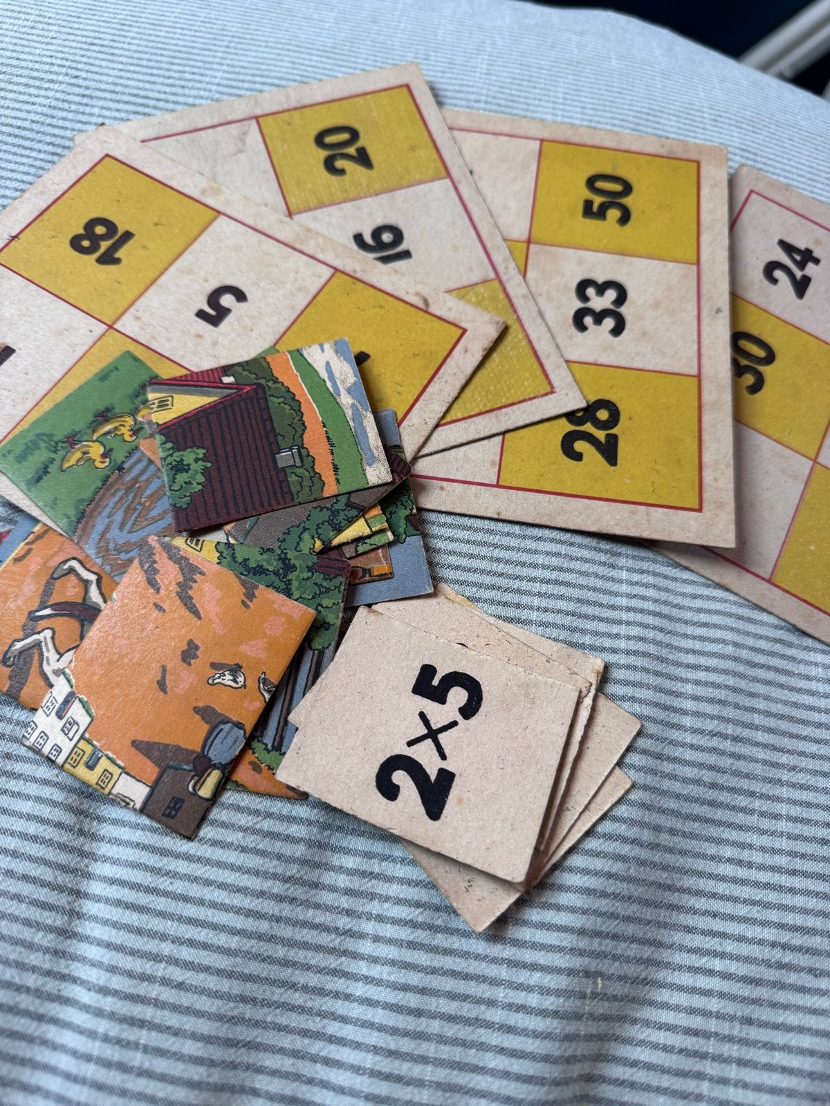 Antiek Vintage Spel: Cijfers, Kaarten & Afbeeldingen, Ophalen of Verzenden, Gebruikt
