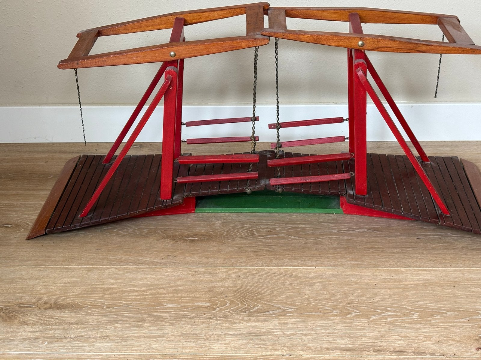 Vintage houten ophaalbrug speelgoed uit 1950 - 89 cm, Ophalen, Gebruikt, Jongen of Meisje