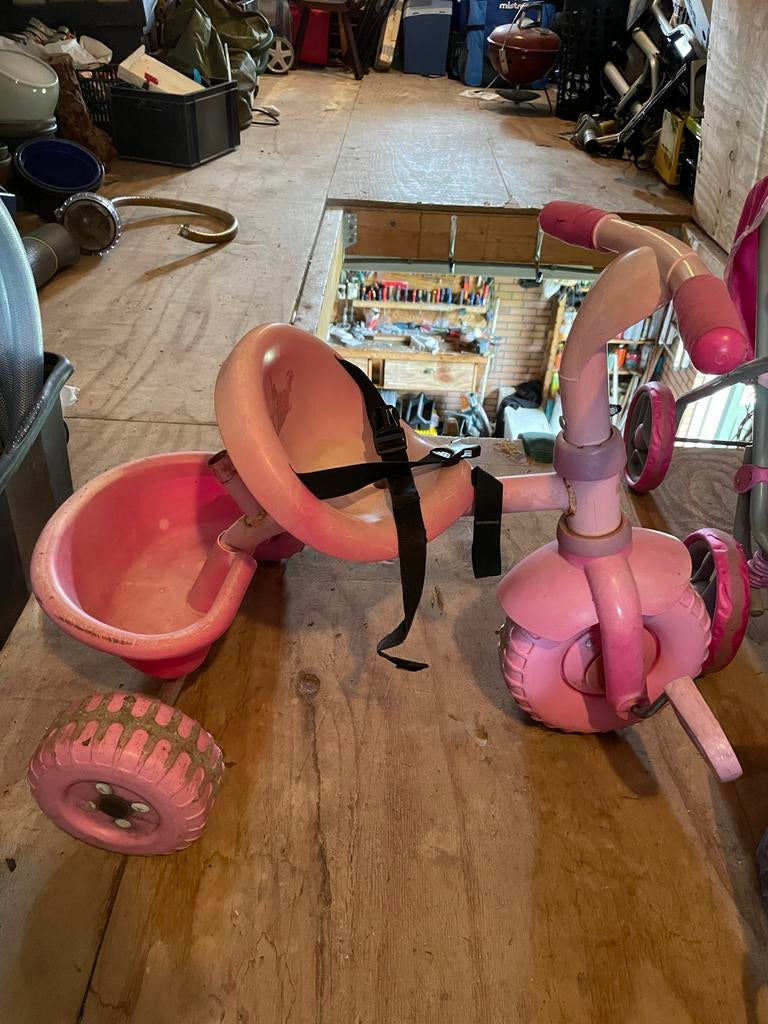 Roze driewieler voor kinderen, Ophalen, Gebruikt, Terugtraprem
