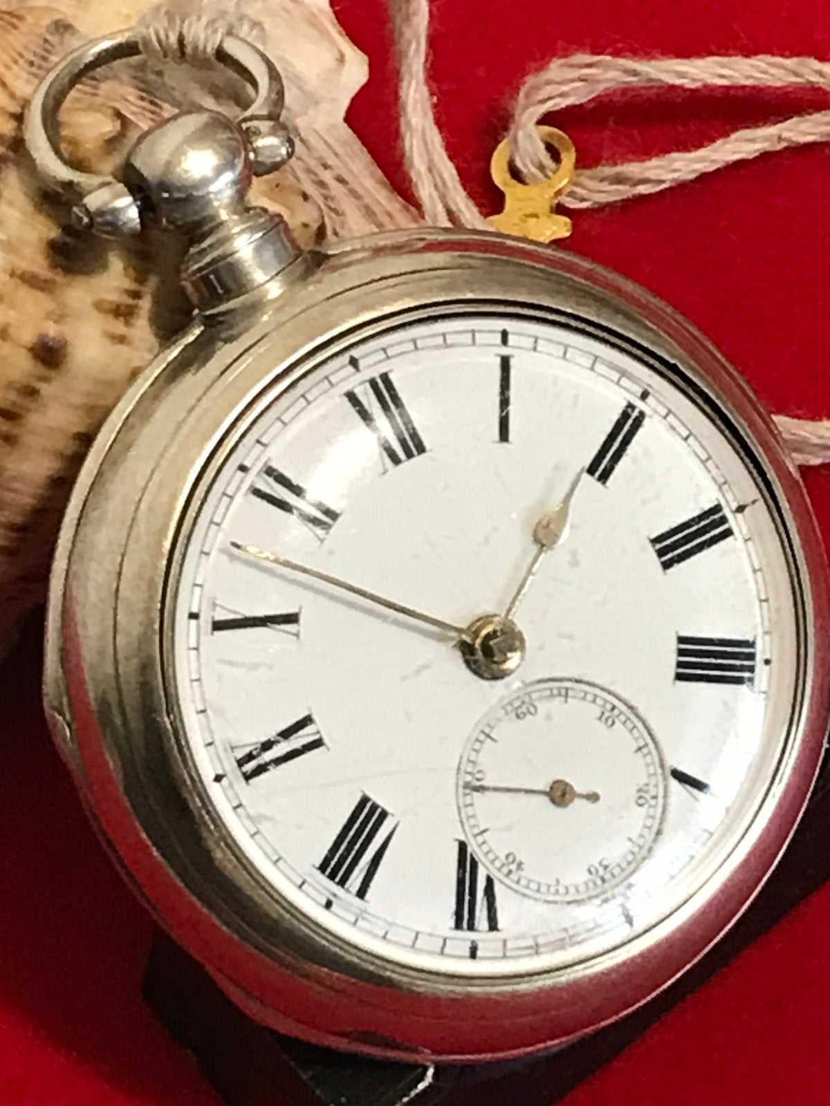 zilveren snek/fusee dubbel kast zakhorloge, Antiek en Kunst, Ophalen of Verzenden