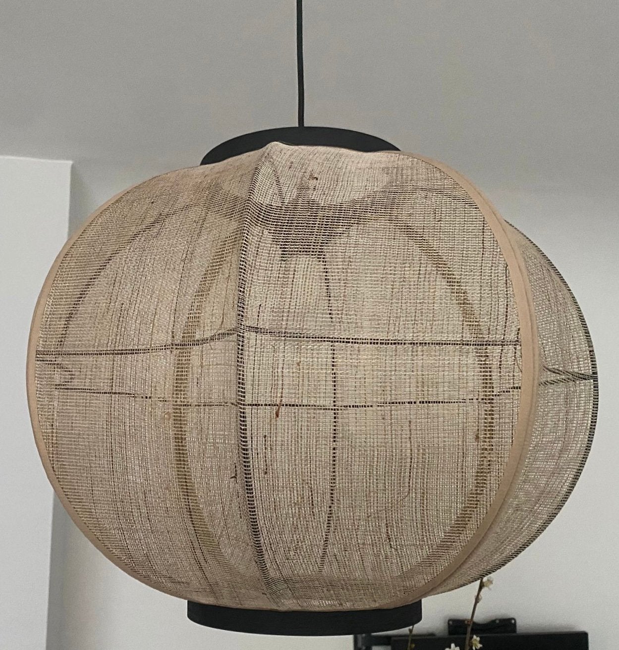 QAZQA hanglamp ‘Rob’, Huis en Inrichting, Ophalen, Natuurlijk materiaal, E27 (groot), Zo goed als nieuw