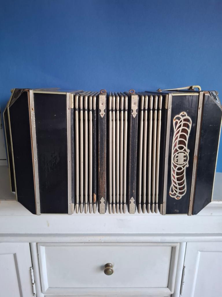 Antiek  F. Lange Chemnitz Bandoneon - Gebruikt-, Overige merken, Gebruikt, Overige formaten, Ophalen of Verzenden