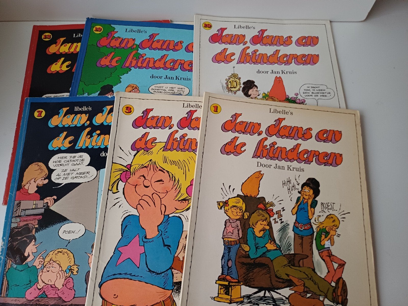 Jan Jans en de kinderen 1,3,7,10,12, 13, Meerdere stripboeken, Ophalen of Verzenden, Zo goed als nieuw