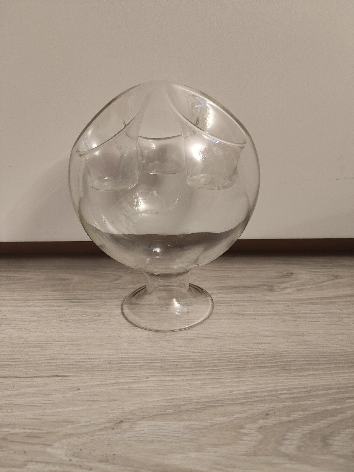 Vintage design glaskunst 'Yumi' – Ming Hou Chen (jaren 70), Ophalen of Verzenden, 23 cm, Kandelaar, Glas