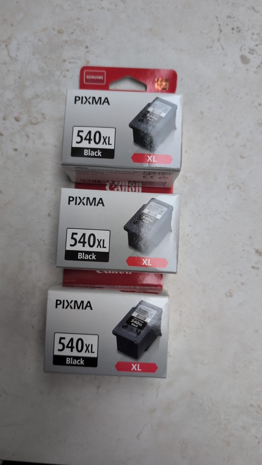 Inktcartridge Canon PG-540XL black Pixma set van 3, Ophalen of Verzenden, Nieuw, Canon