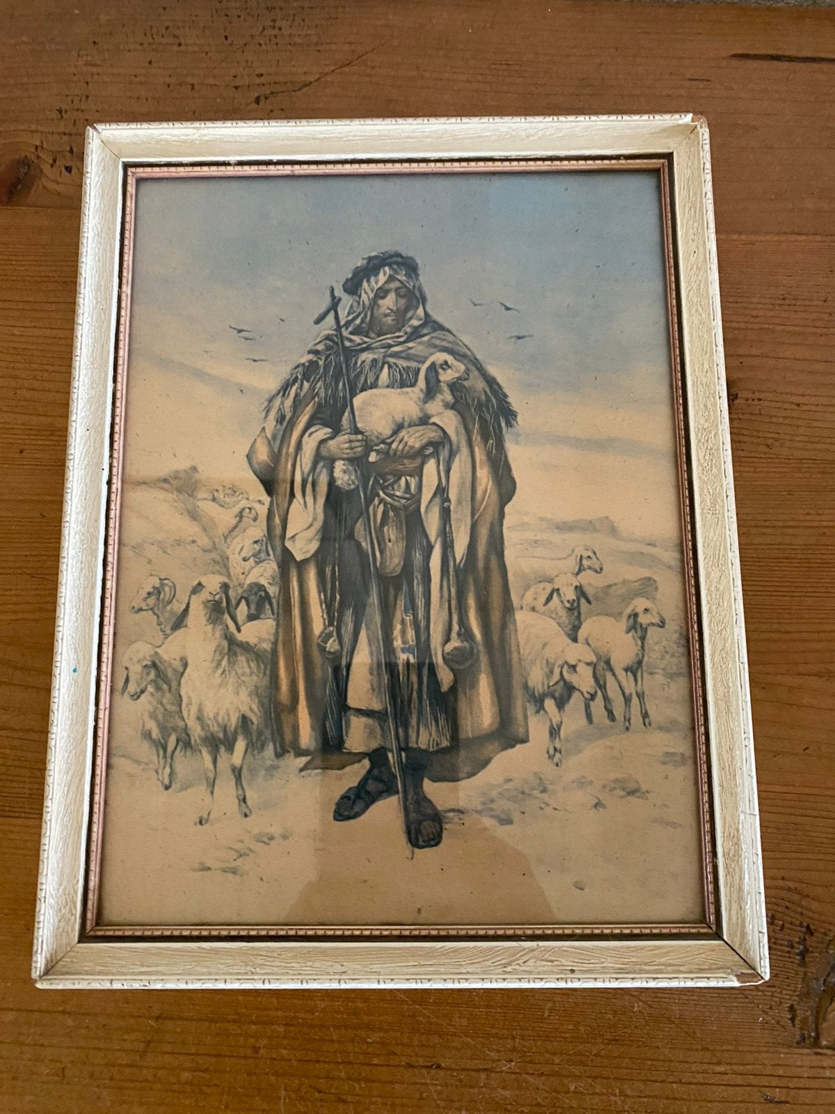 Lijst herder met lam, Ophalen of Verzenden