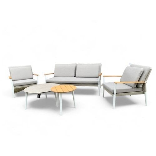 Sandro tuinset inclusief 2 tafels | Wit aluminium frame, Ophalen of Verzenden, Nieuw
