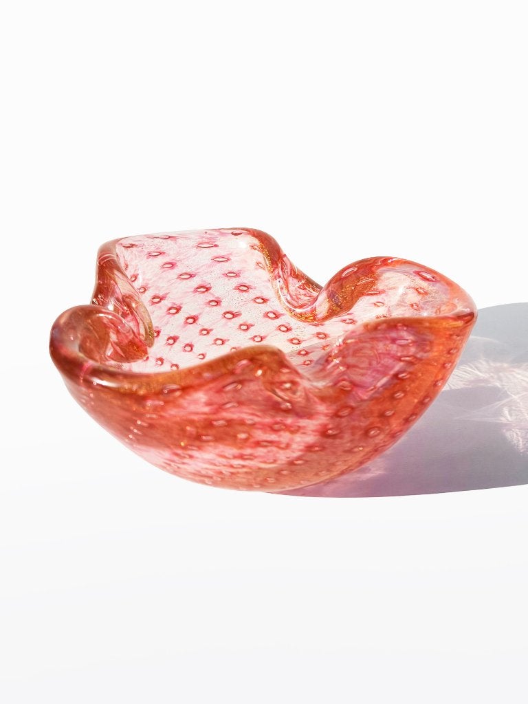 Asbak / Schaal Murano Cranberry rood, Antiek en Kunst, Antiek | Glas en Kristal, Verzenden