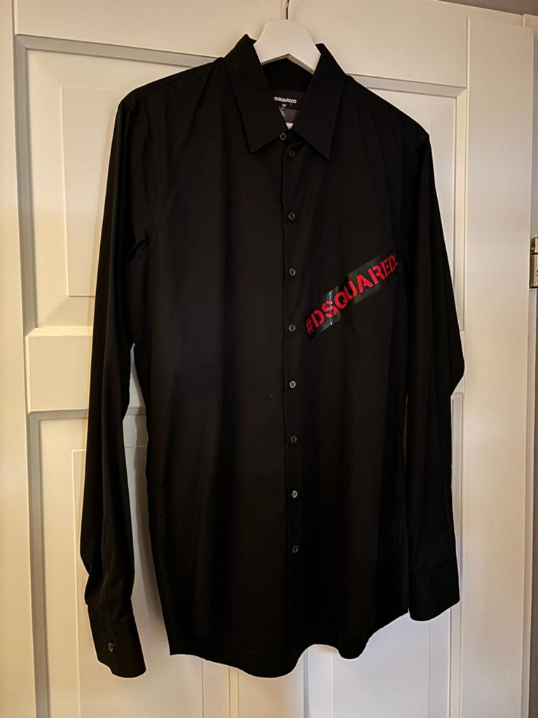 Dsquared2 (d2) zwart overhemd te koop! Nieuw en orgineel!, Ophalen, Zo goed als nieuw, Zwart, Halswijdte 39/40 (M)