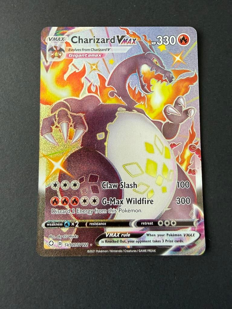 Shining Fates SV107/SV122 Charizard Vmax, Hobby en Vrije tijd, Verzamelkaartspellen | Pokémon, Ophalen of Verzenden, Nieuw, Losse kaart
