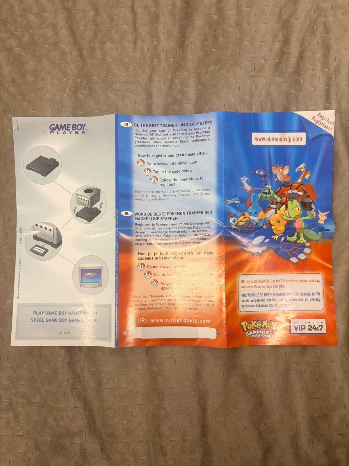 Originele Nintendo VIP – Pokémon Sapphire Version, Spelcomputers en Games, Games | Nintendo Game Boy, 1 speler, Ophalen of Verzenden