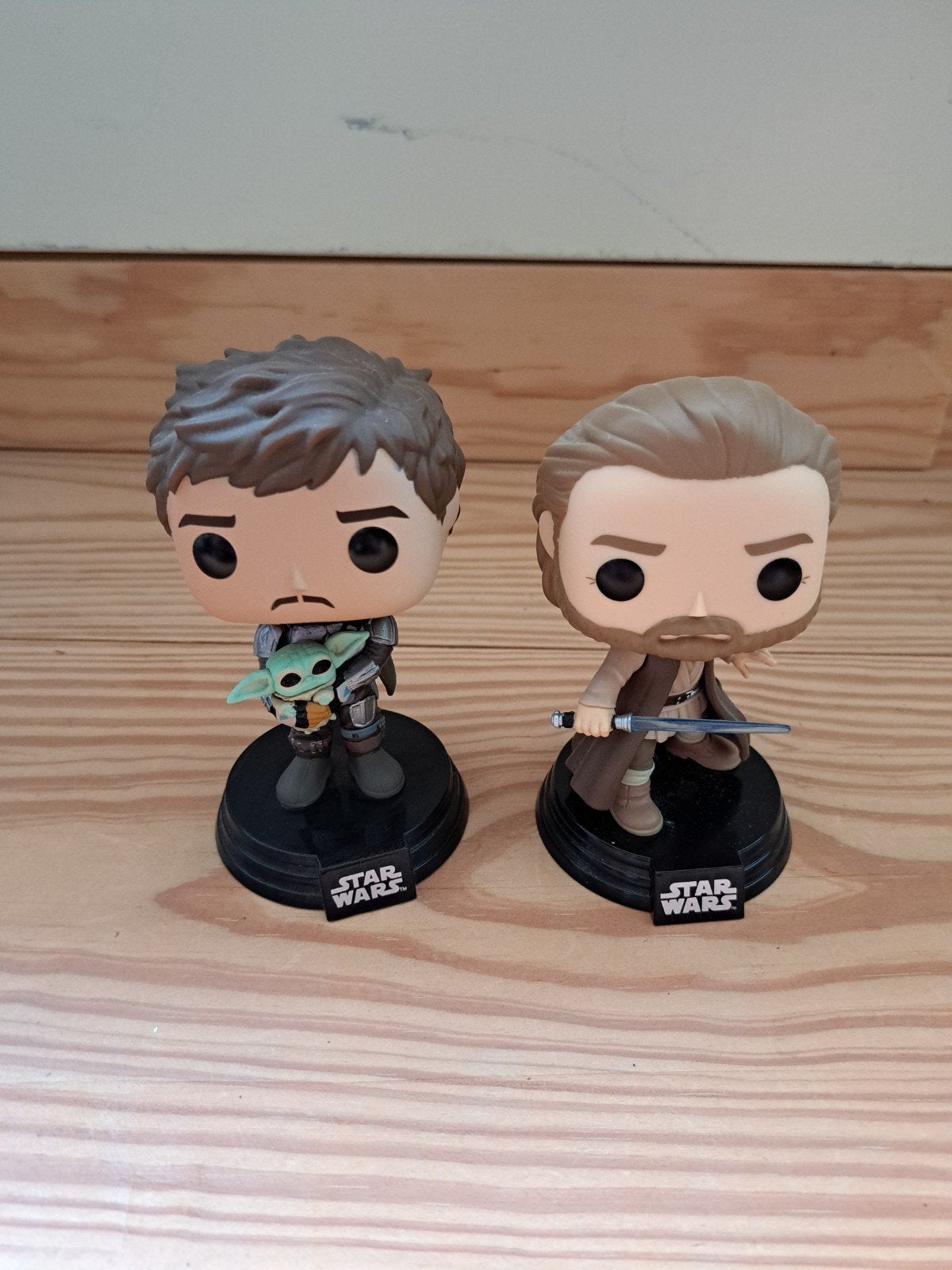 Star wars funko pop Obi Wan Kenobi en mandalorian 538 en 461, Ophalen of Verzenden, Zo goed als nieuw, Actiefiguurtje