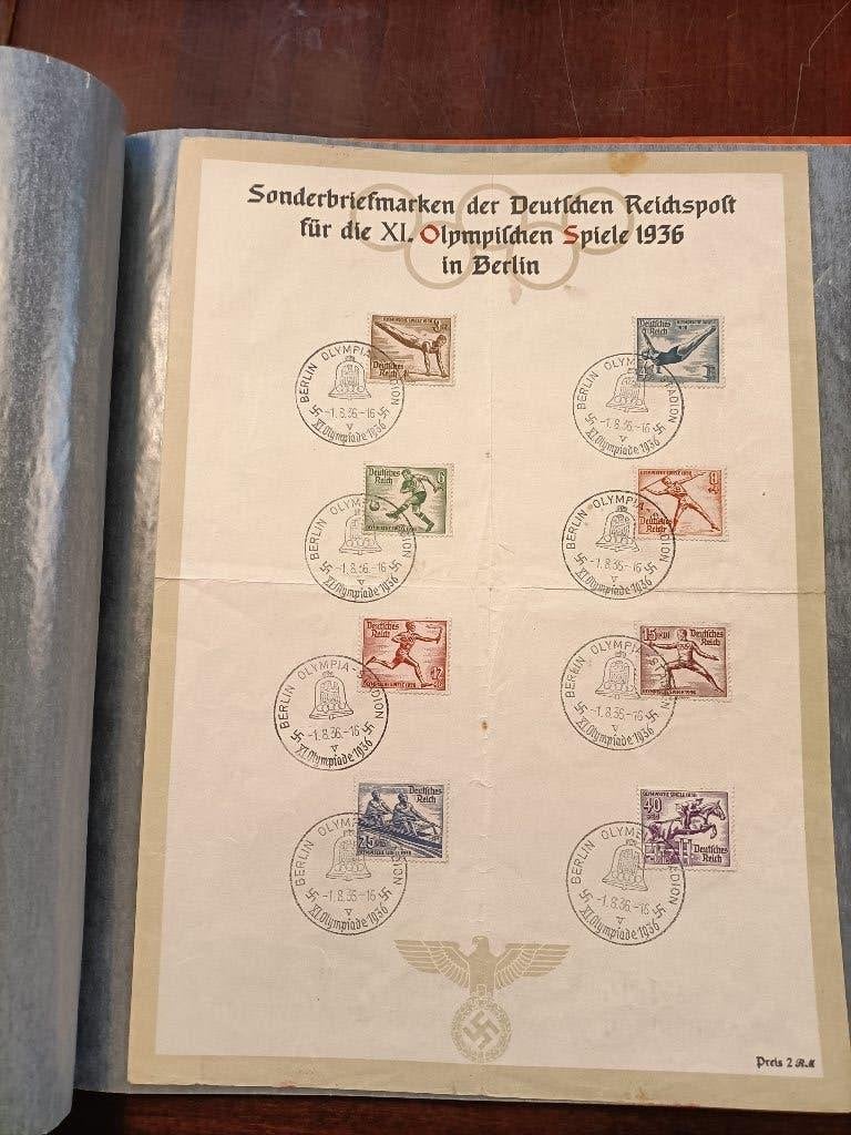 Duitse Reich olympische Sommerspiele 1936 bladkaart plus 2, Ophalen of Verzenden, Buitenland