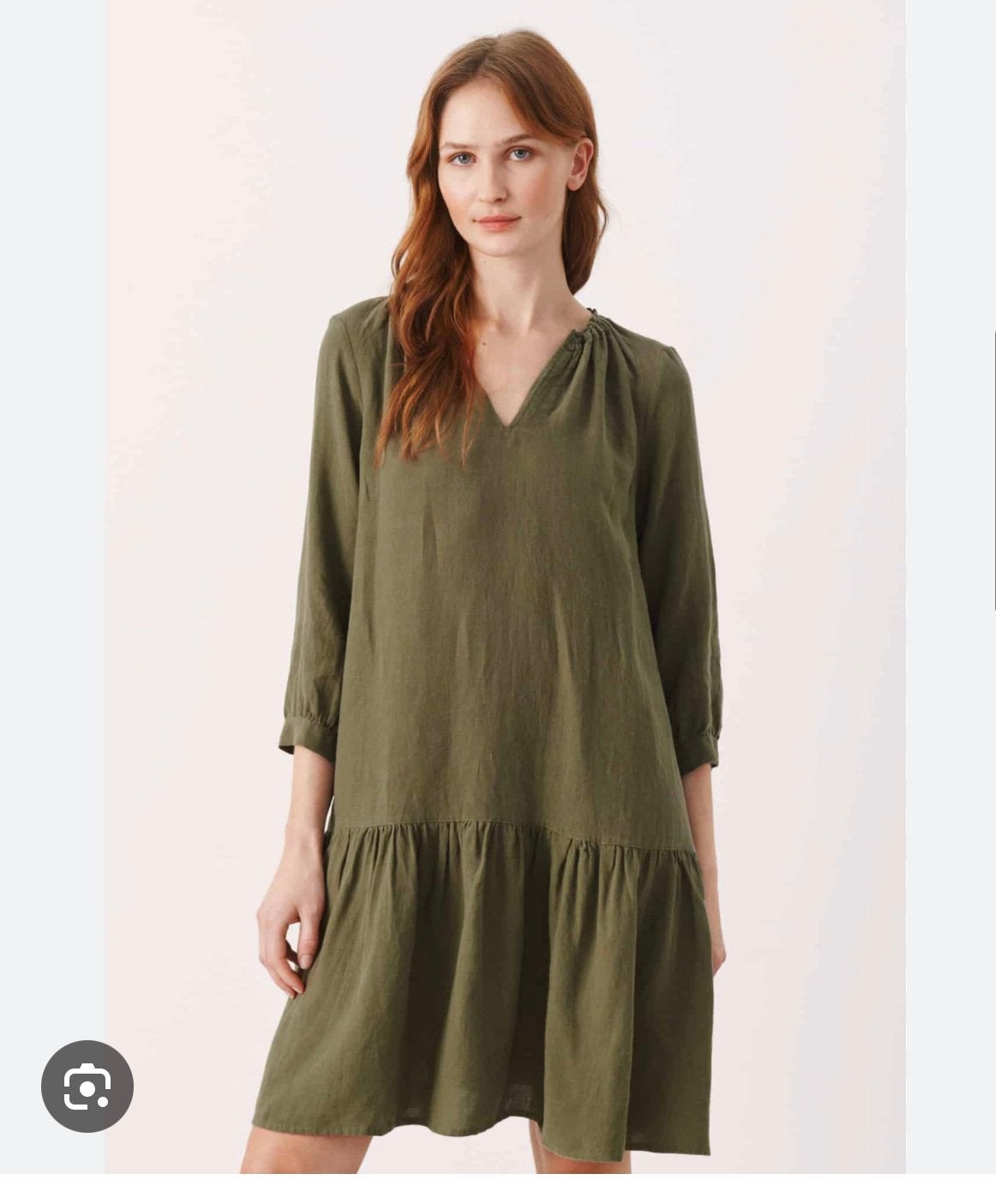 Part Two 100% linnen jurk, Chania dress maat 44 mosgroen, Maat 42/44 (L), Ophalen of Verzenden, Zo goed als nieuw, Onder de knie
