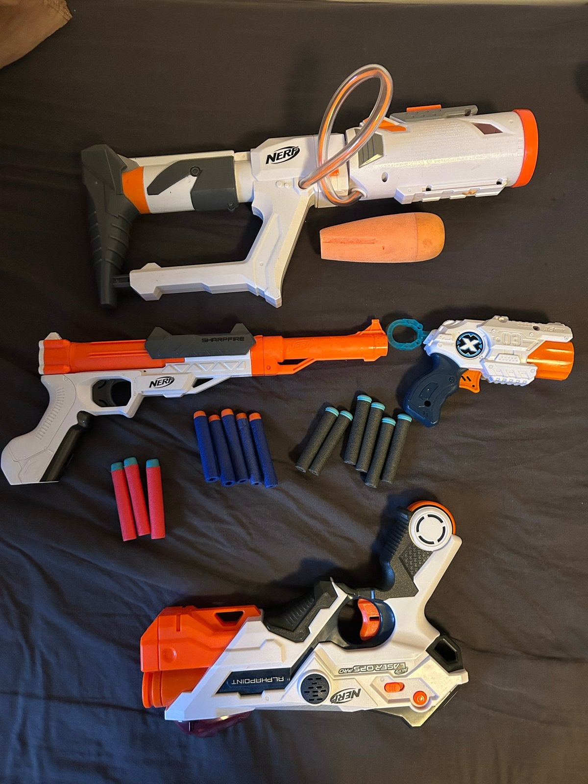 Nerf collectie met diverse blasters en pijltjes, Ophalen of Verzenden, Gebruikt