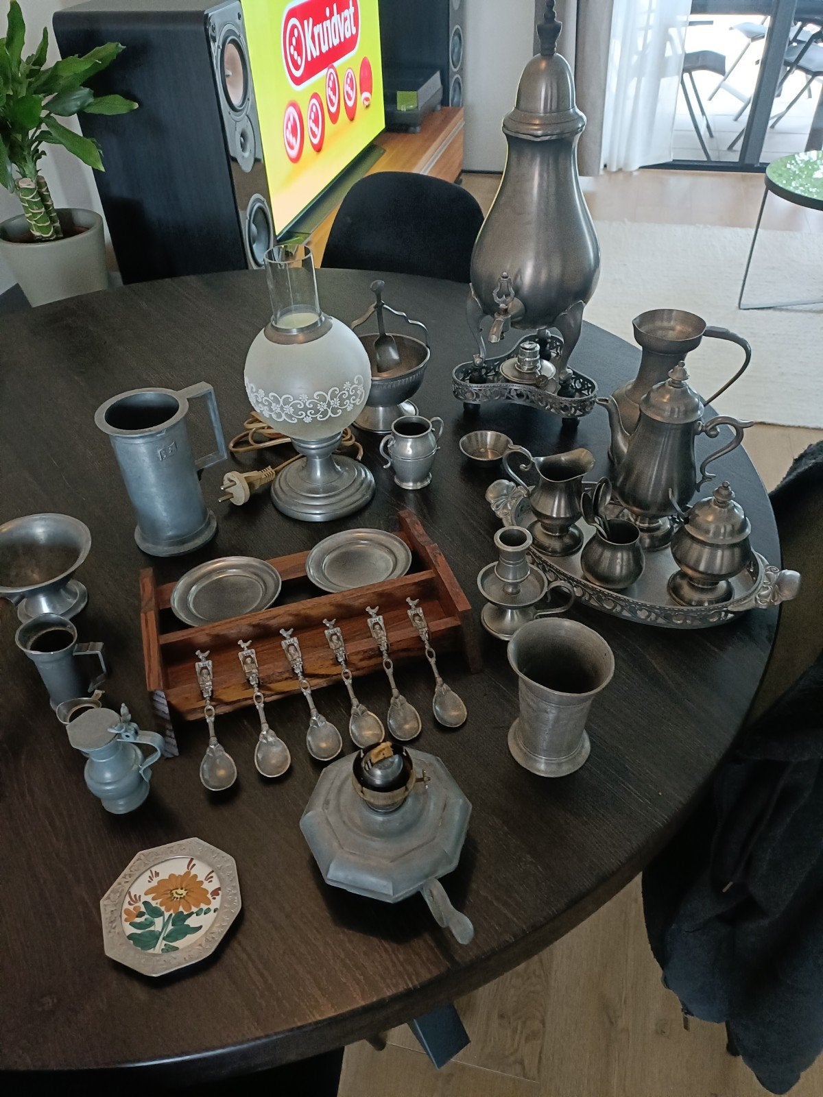 Grote collectie tinnen voorwerpen, Antiek en Kunst, Ophalen