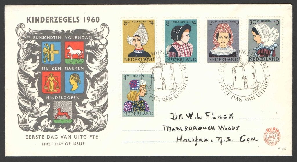 Nederland FDC E46 Met Adres, Kinderpostzegels 1960, Postzegels en Munten, Postzegels | Eerstedagenveloppen, Ophalen of Verzenden