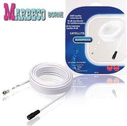 Satellietkabel 15 meter, Bandridge Antennekabel kit, F-conn
