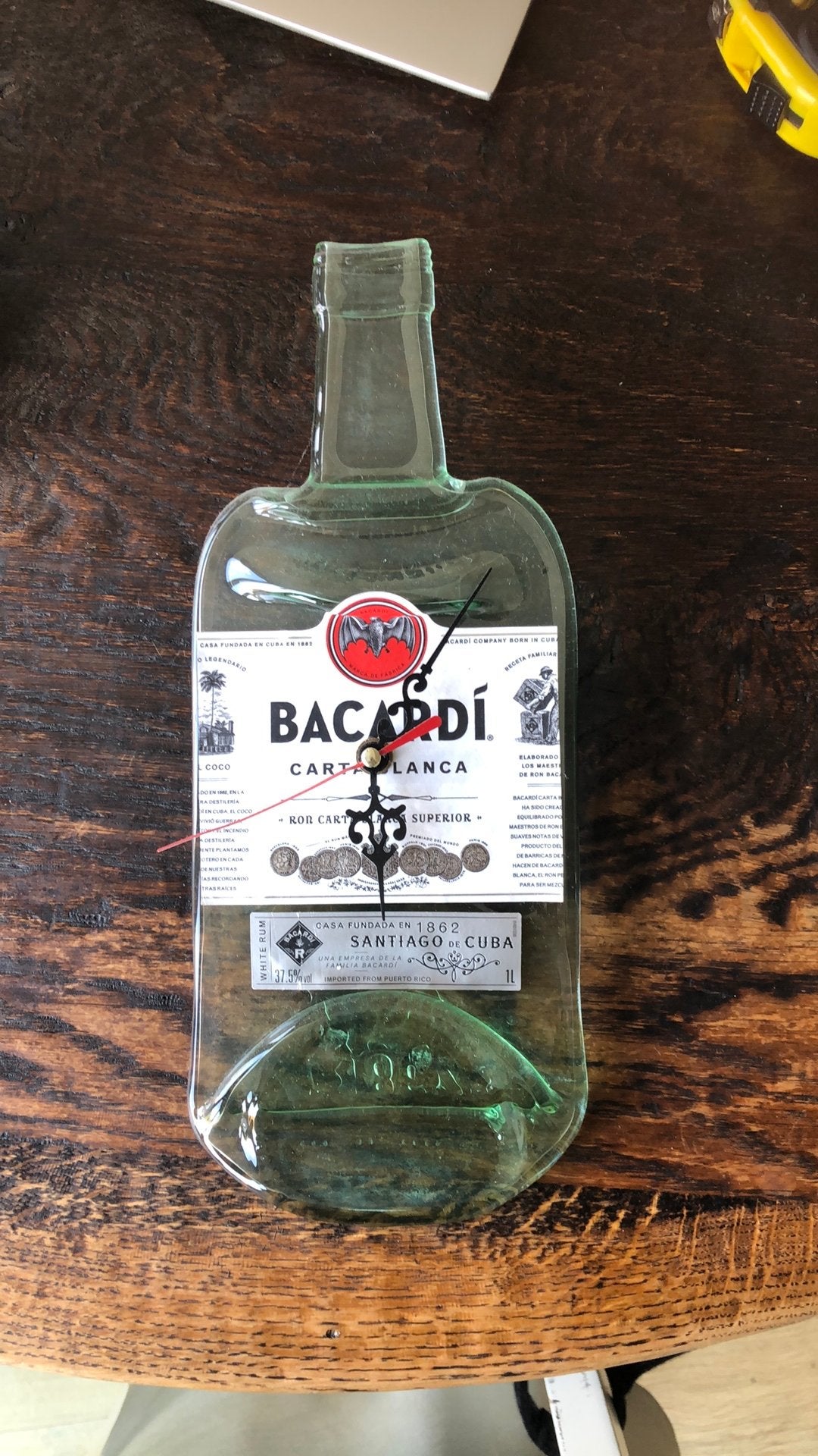 Klok Bacardi drankfles 13x 31,5 cm, Verzamelen, Ophalen, Zo goed als nieuw, Reclamebord