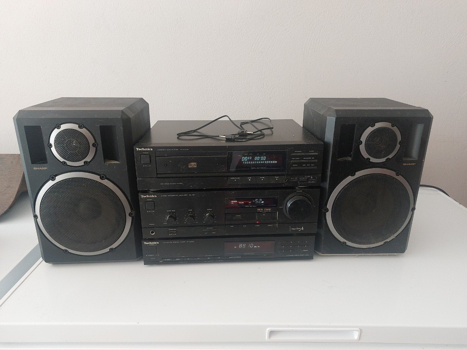 Technics Stereoset CD-speler, Tuner, Cassettedek, speakers, Gebruikt, Losse componenten, Tuner of Radio, Ophalen