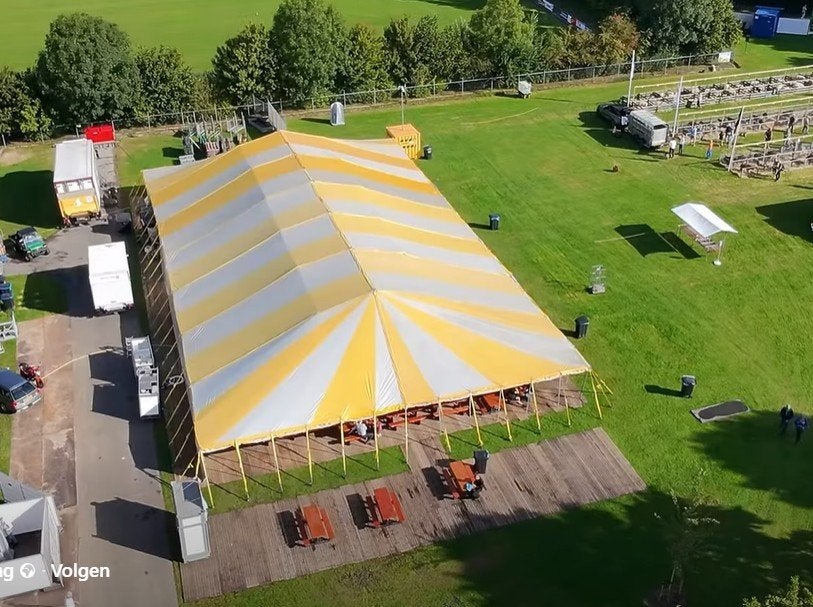 Spantent 20x50m, Ophalen, Gebruikt, Opvouwbaar, Partytent