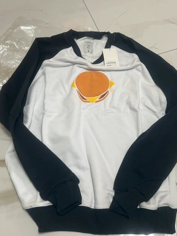 Sweater McDonald's Man Size L Cheeseburger, Maat 52/54 (L), Wit, Nieuw, Ophalen of Verzenden