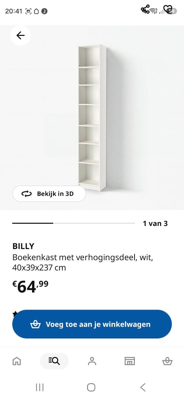 Billy boekenkast 40x28x202 + bovendeel 35cm, Ophalen, Gebruikt, 200 cm of meer, 50 tot 100 cm