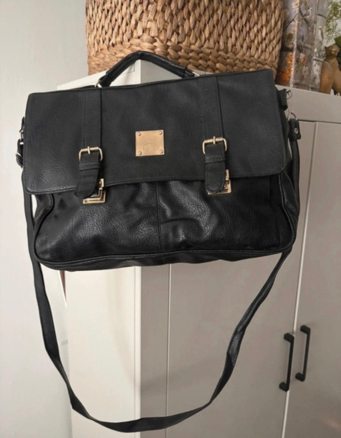 Vintage Bulaggi Aktetas / Laptoptas / Schoudertas Zwart, Ophalen of Verzenden, Gebruikt, Zwart, Overige typen