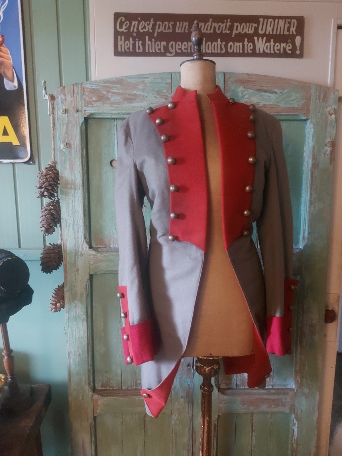 Antieke theater kostuum jas,ringmaster jas uniform jas, Ophalen of Verzenden