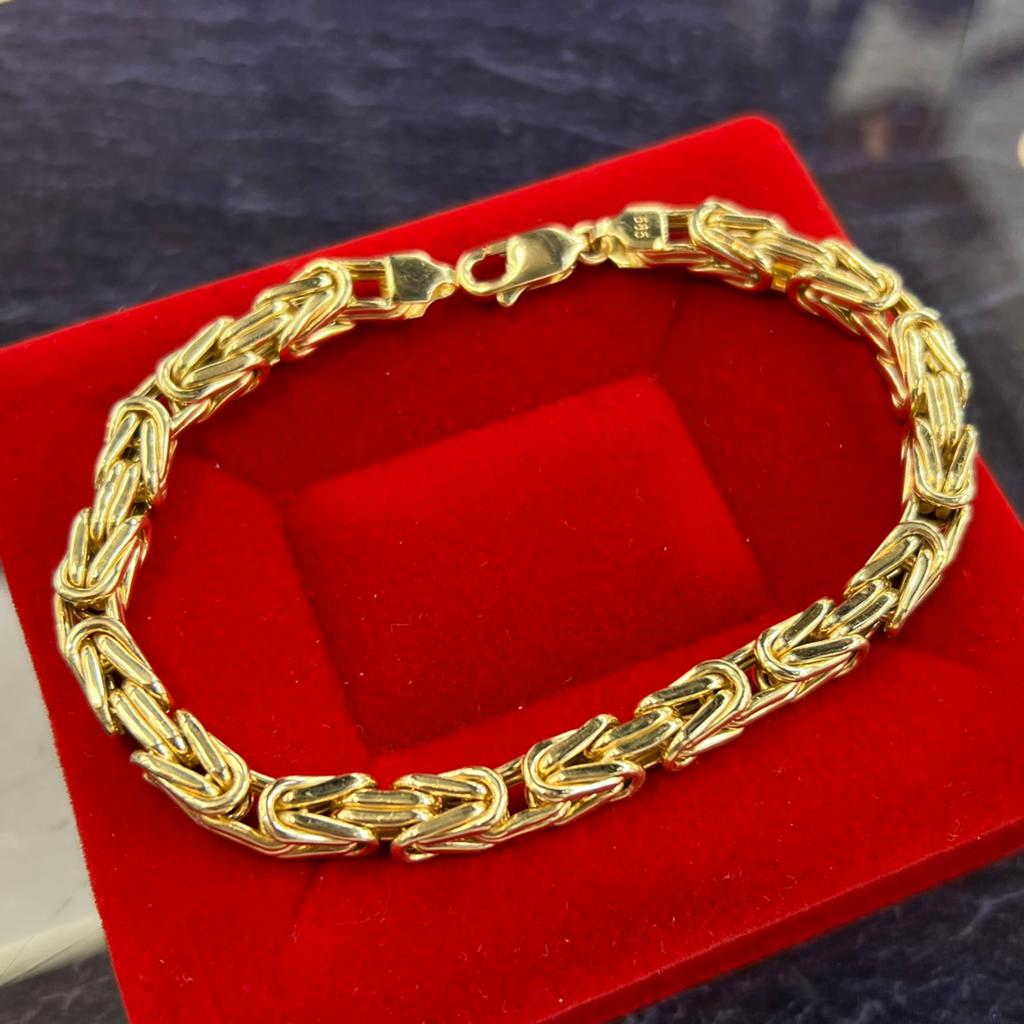 14k gouden armband koningsschakel koningsarmband, Ophalen of Verzenden, Nieuw, Goud