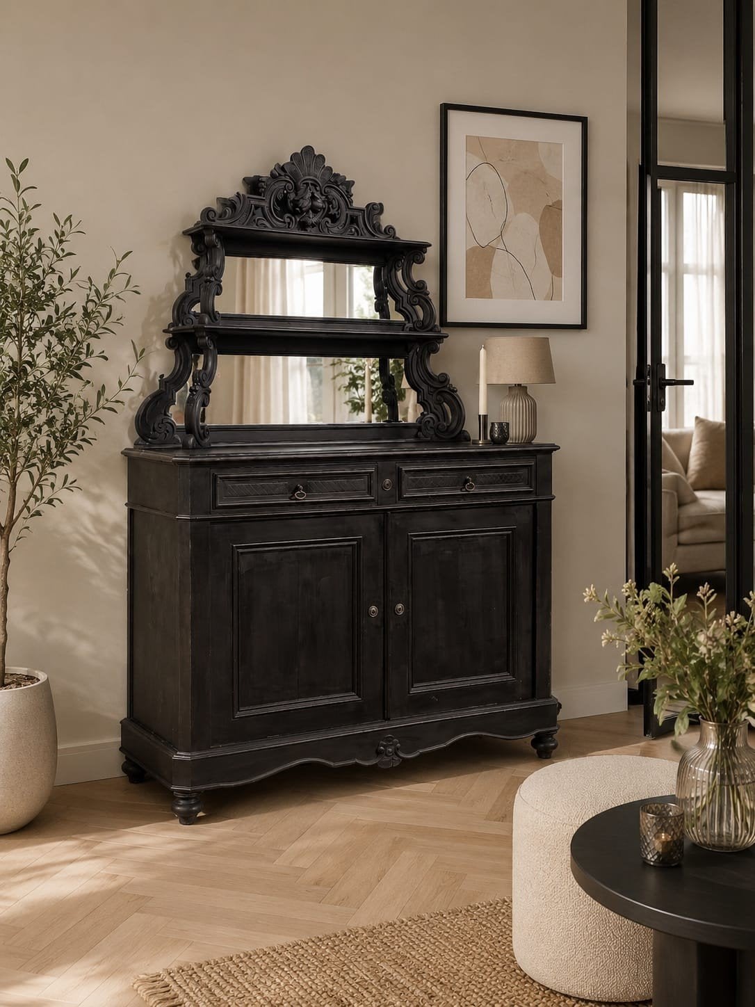 Servieskast buffetkast brocant, Gebruikt, 100 tot 150 cm, Middenhof 41 Rilland, 50 tot 75 cm