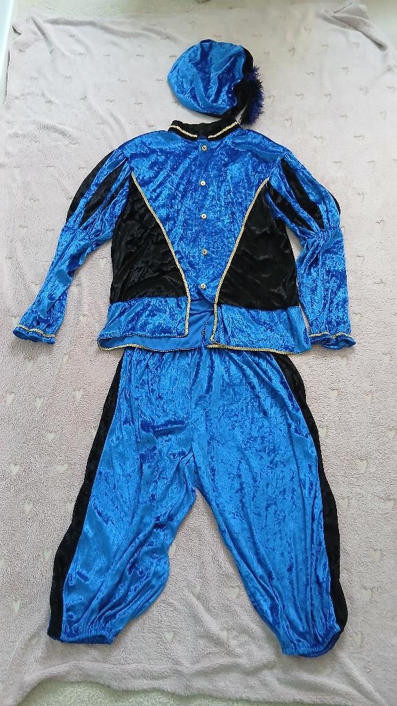 Blauw-zwart Pietenpak maat L – Sinterklaas & carnaval, Ophalen of Verzenden, Gebruikt