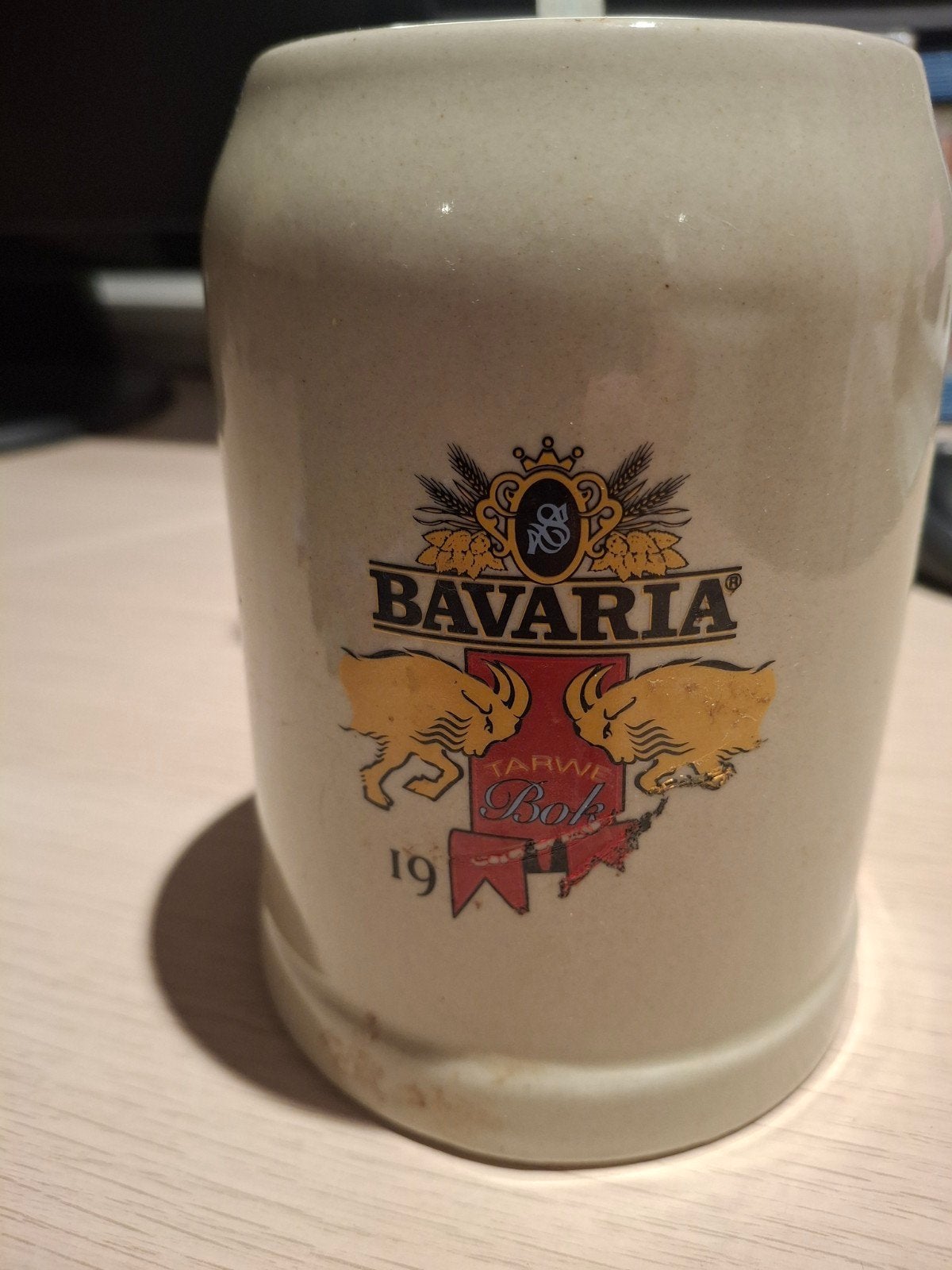 Vintage Bavaria Tarwebok Bierpul met Tinnen Deksel, Ophalen of Verzenden