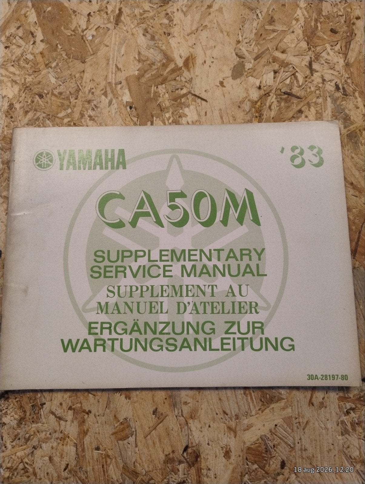 Yamaha CA50M Service Manual '83 - supplement Werkplaatshandb, Verzenden, Yamaha