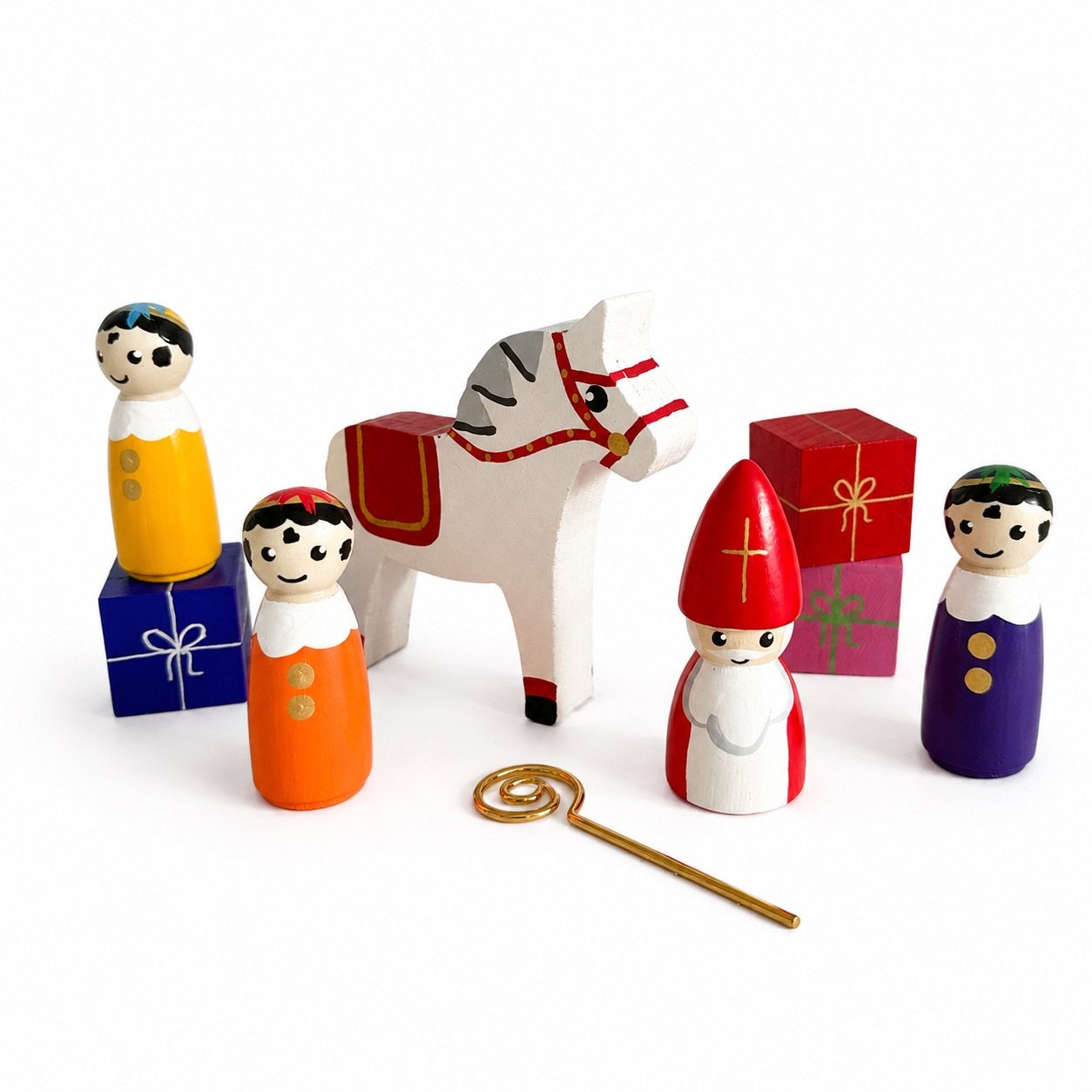 Complete Sinterklaas pegdolls set 2, Nieuw, Ophalen of Verzenden, Mies en Hout, 1551GL Westzaan