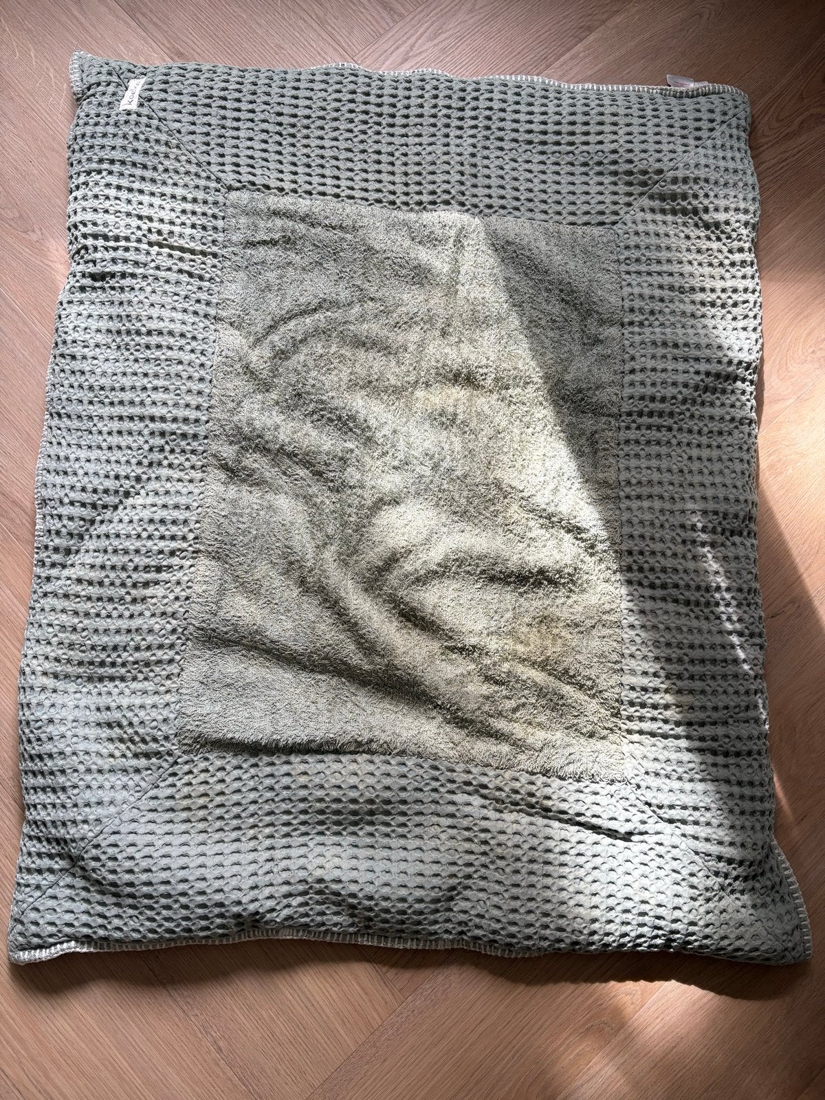 Koeka Boxkleed Groen/Grijs Wafelstof 75x95 cm, Ophalen of Verzenden, Gebruikt