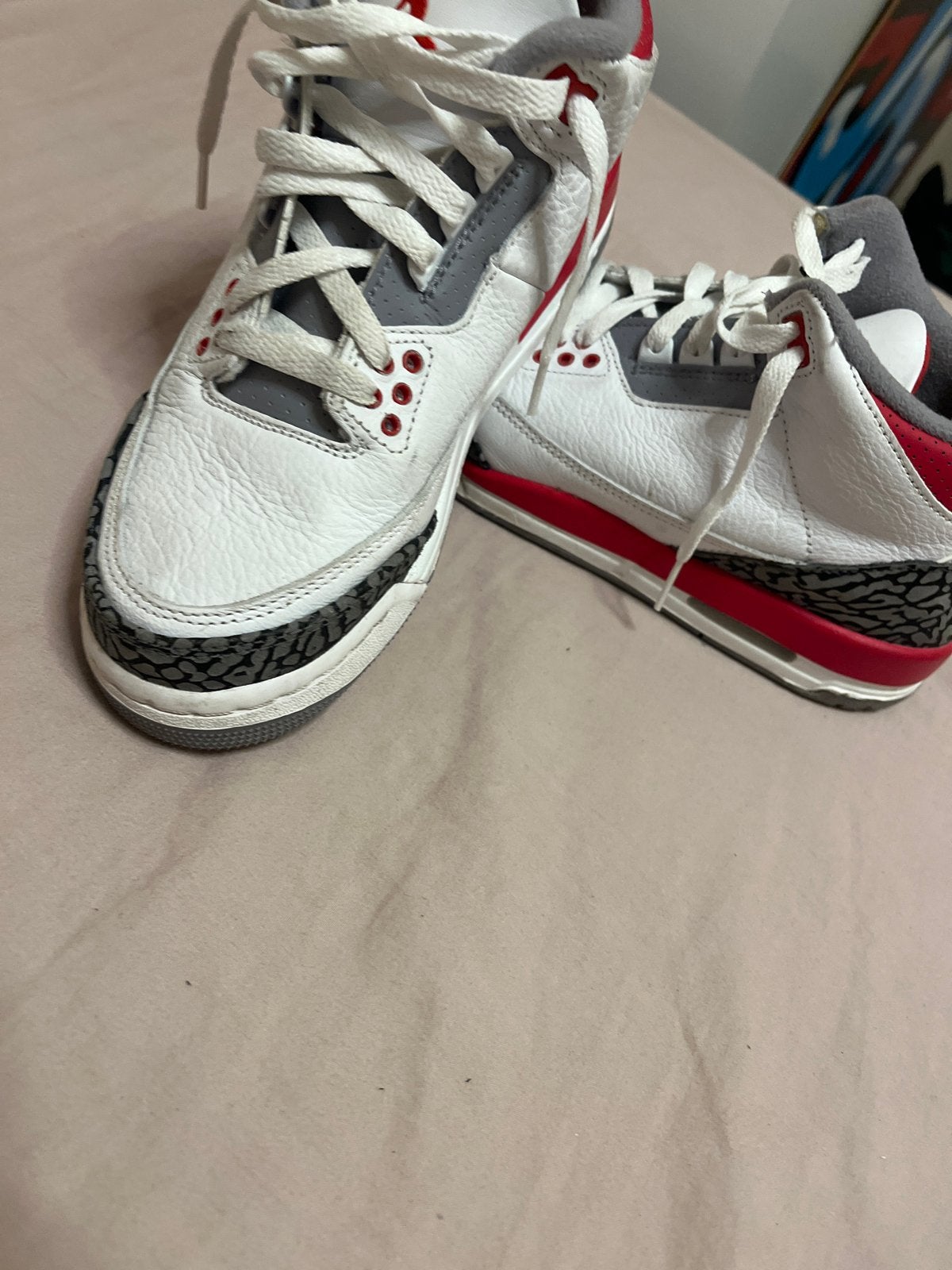 Nike Air Jordan 3 Retro Fire Red (2022) - Maat 40, Ophalen of Verzenden, Zo goed als nieuw, Wit, Sneakers of Gympen