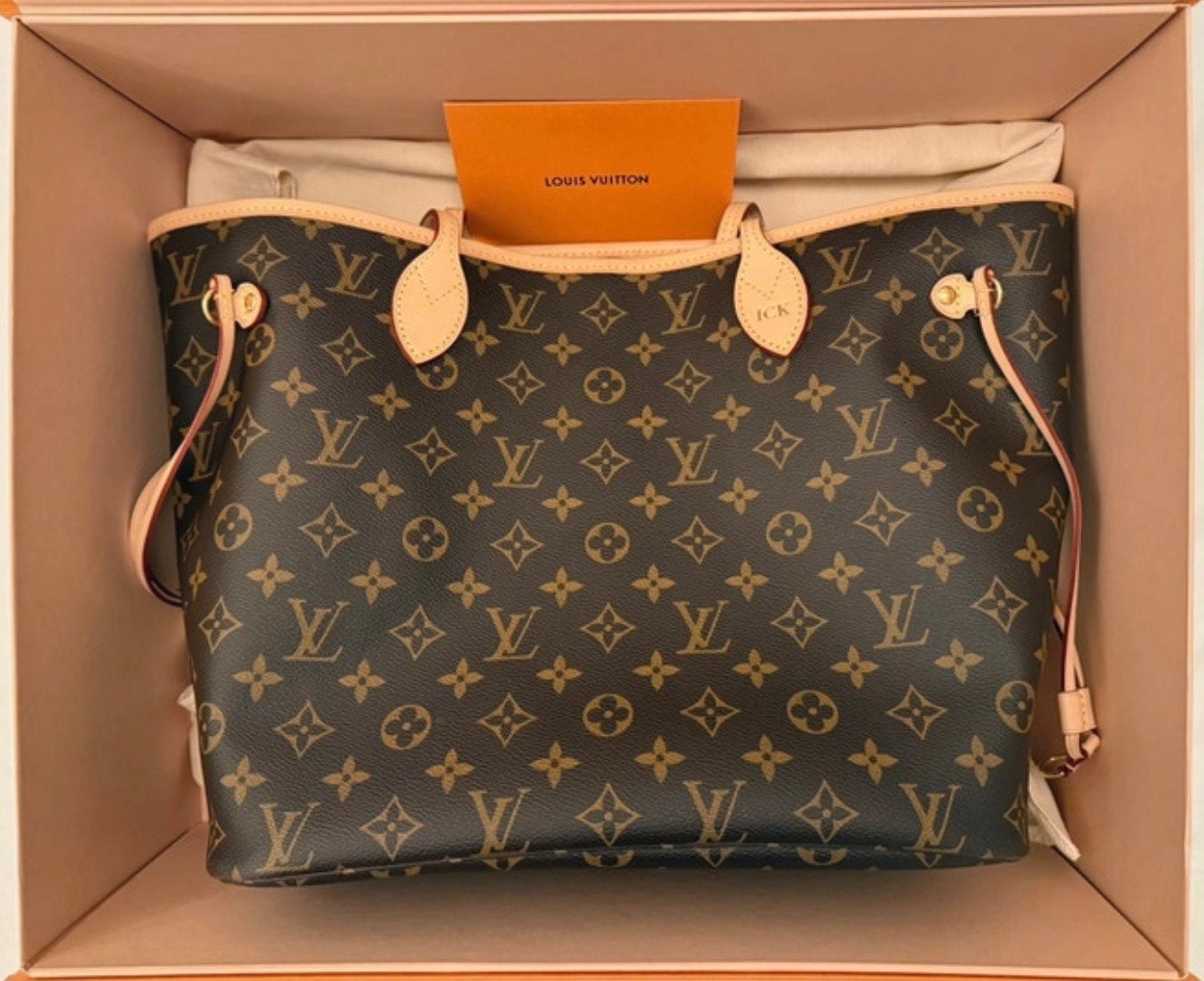 Louis Vuitton Neverfull MM Monogram, Ophalen of Verzenden, Zo goed als nieuw, Bruin, Shopper