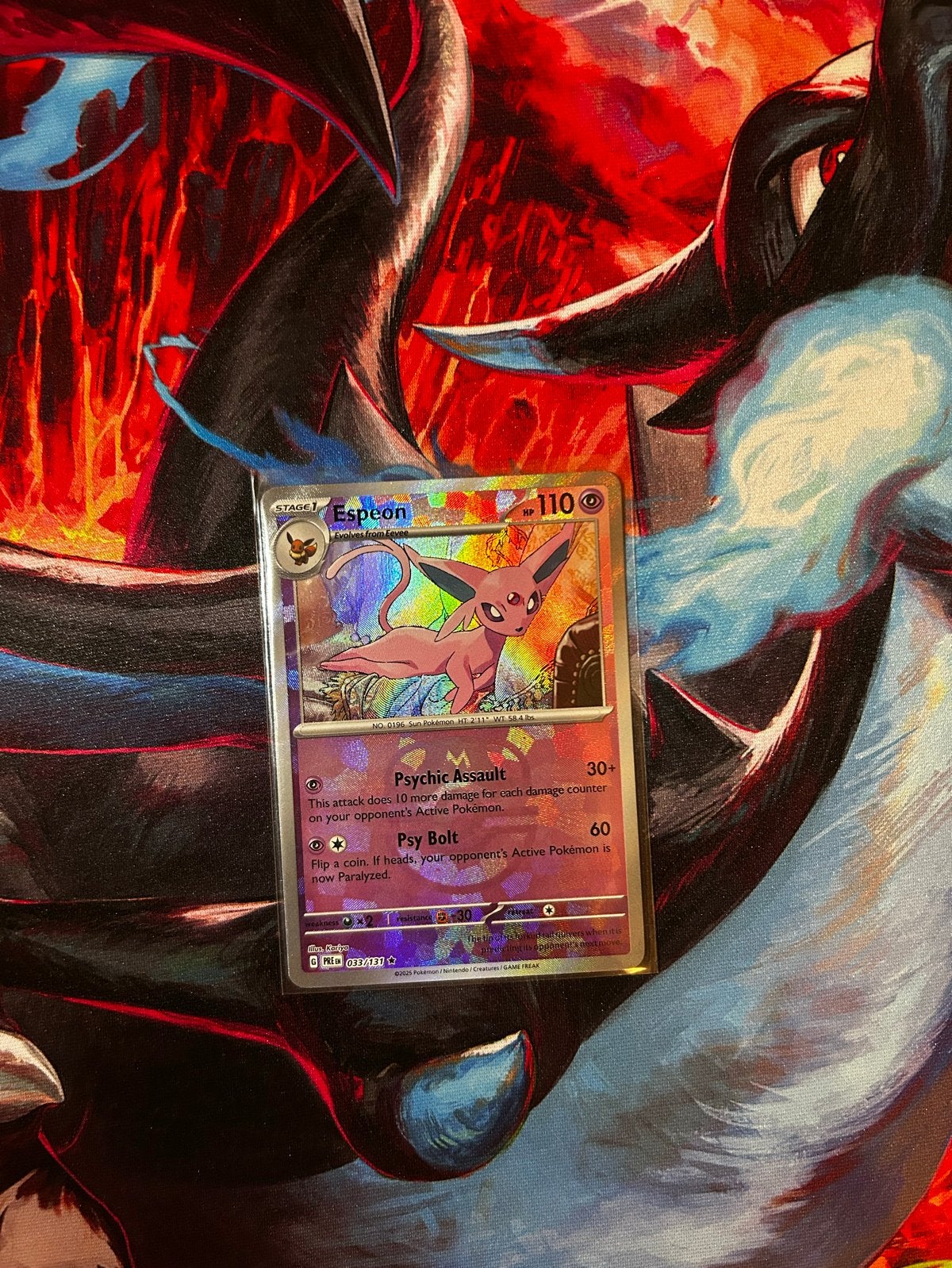Espeon Master Ball 033 Prismatic Evolutions, Hobby en Vrije tijd, Verzamelkaartspellen | Pokémon, Ophalen of Verzenden, Zo goed als nieuw