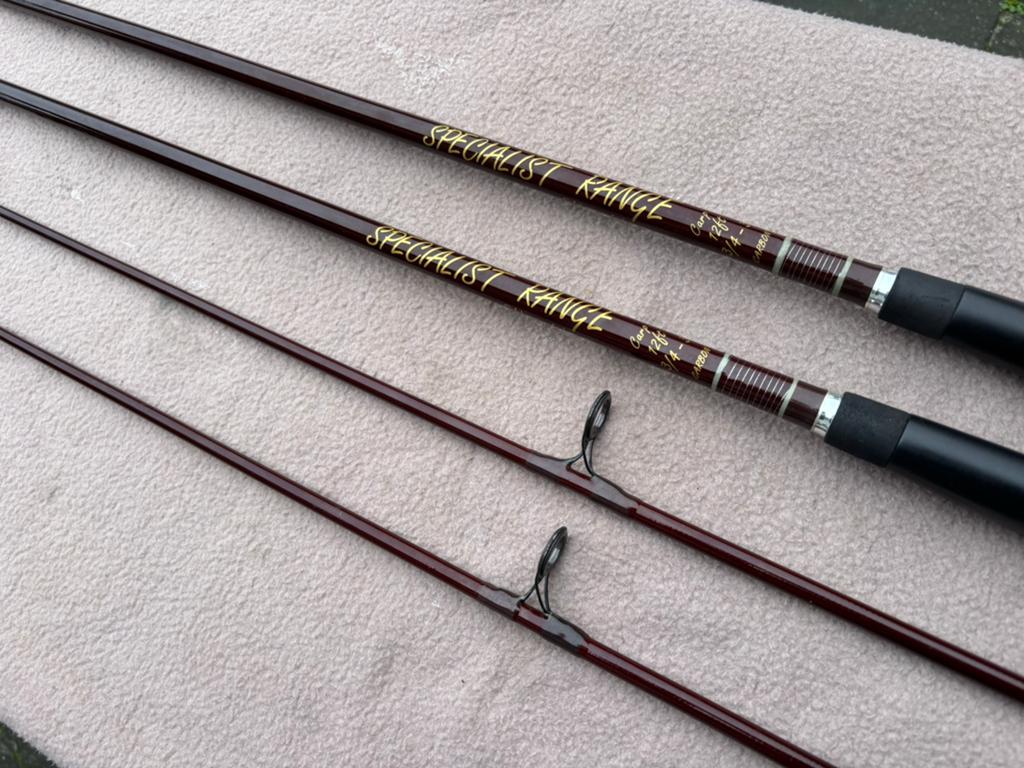 2 x specialist range slim line 12ft 2.75-3lbs hengels, Ophalen, Gebruikt, Werphengel