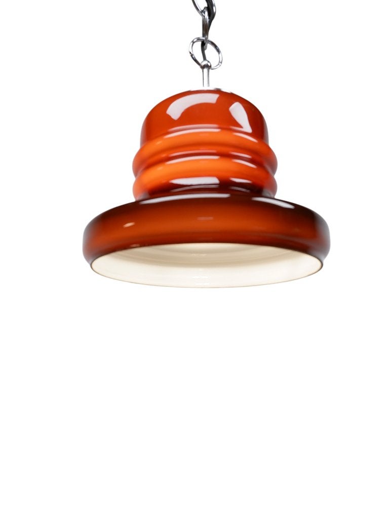 Honsel Leuchten glazen hanglamp, jaren 70, Gebruikt, Vintage, Rijksstraatweg 37 Wilp, Ophalen of Verzenden
