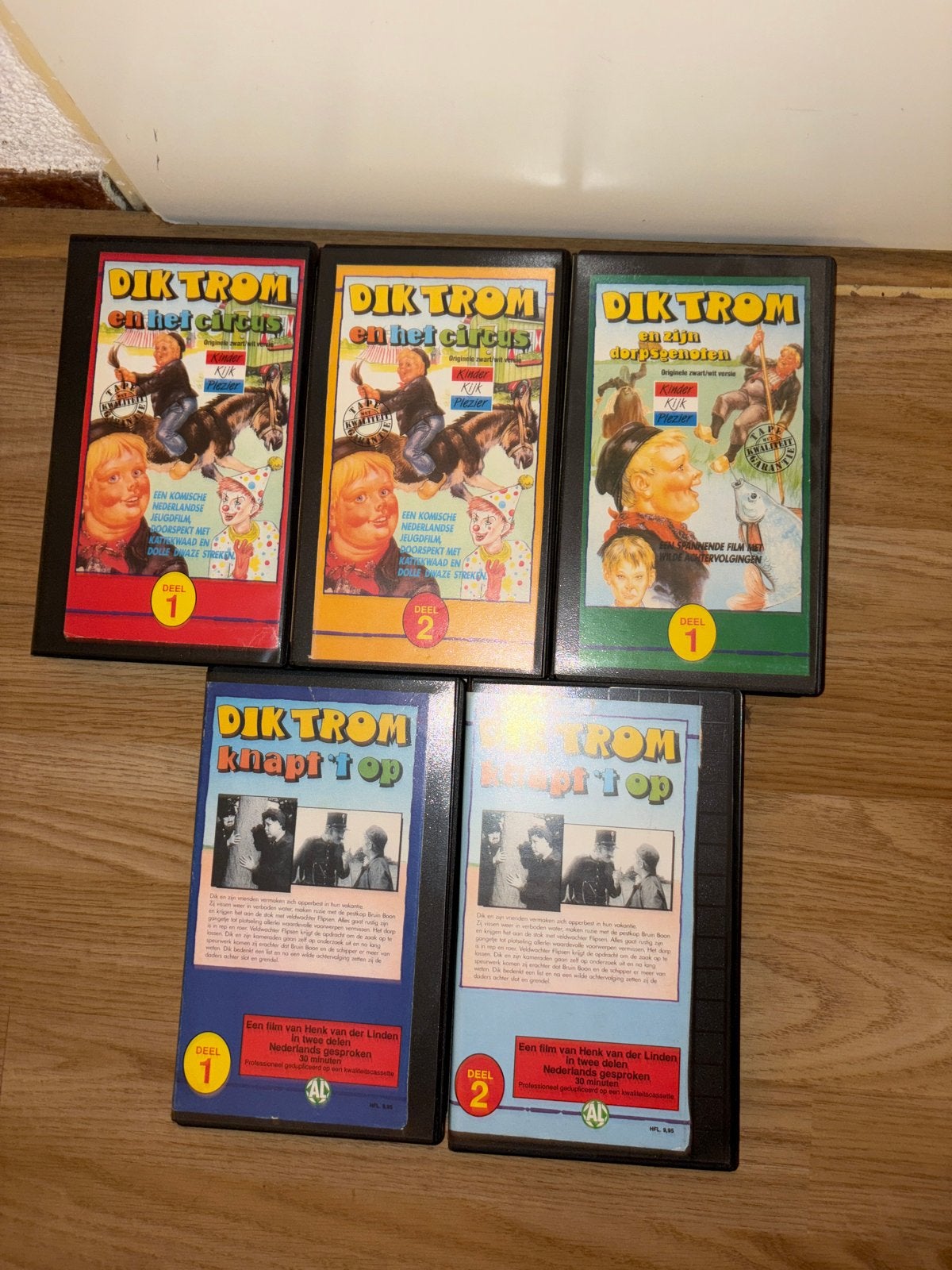 5 Dik Trom videobanden VHS - Jeugdfilm collectie, Gebruikt, Alle leeftijden, Kinderfilm, VHS