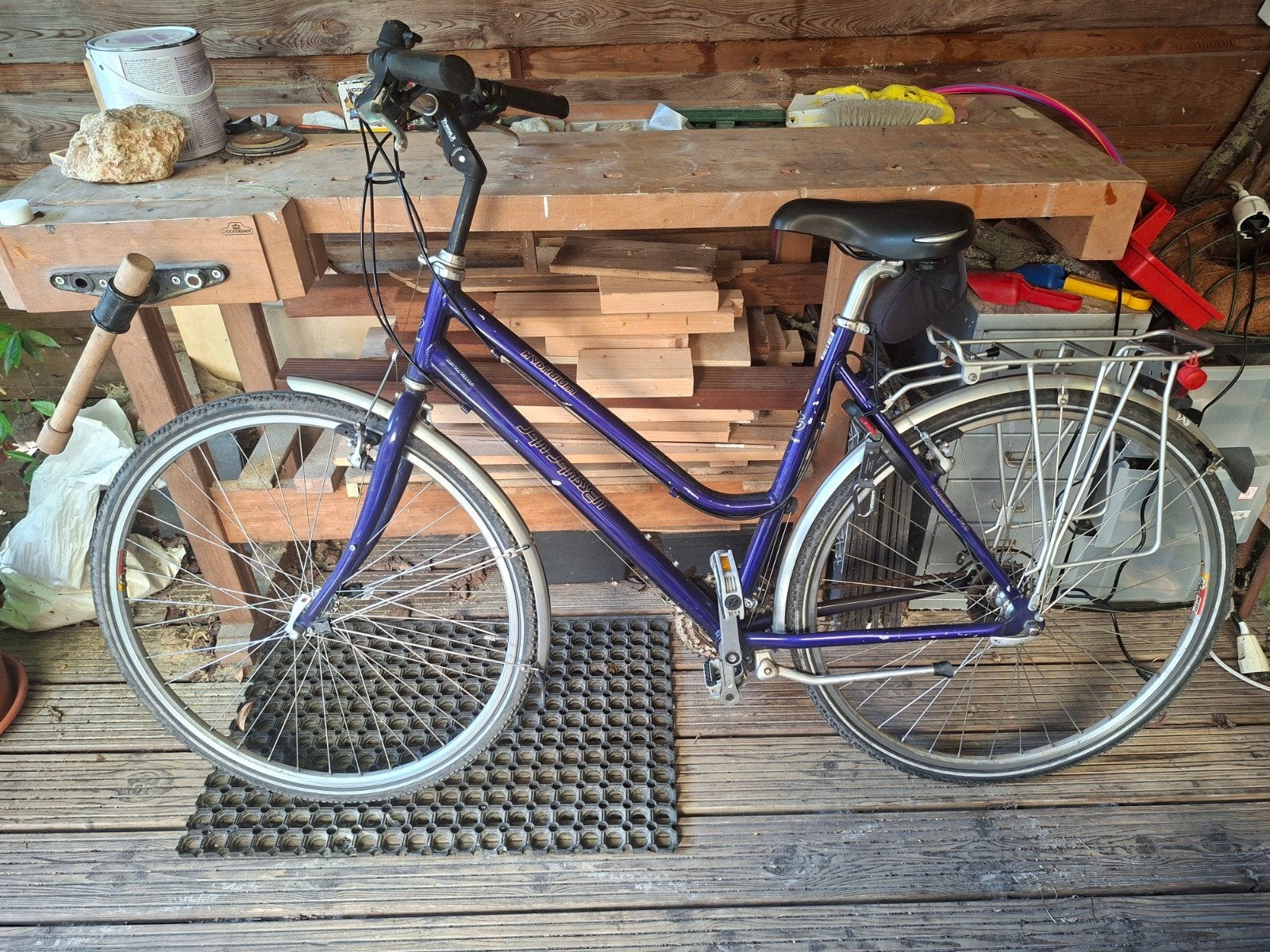 Jan Janssen Hybridium Damesfiets - Paars, 28 inch, Meer dan 20 versnellingen, Ophalen, Overige merken, 53 tot 56 cm