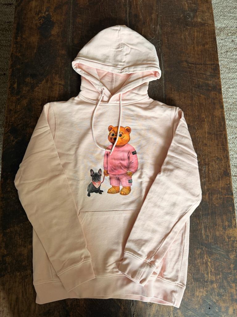 Roze hoodie met teddybeer en hond print maat xs, Ophalen of Verzenden, Zo goed als nieuw