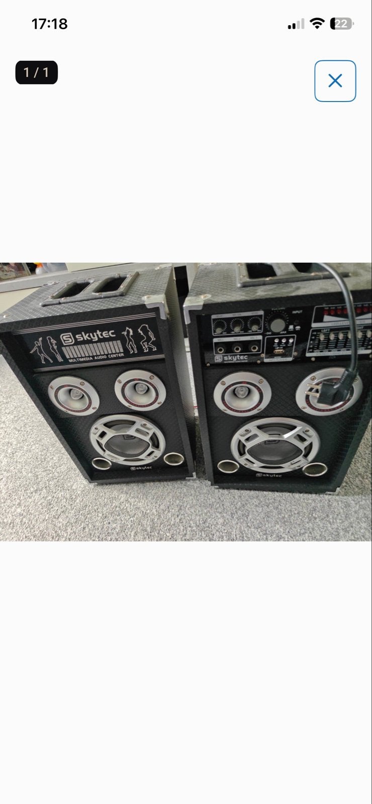 Skytec Multimedia Audio Center speakerset voor feesten, Gebruikt, Speakerset, 60 tot 120 watt, USB-aansluiting