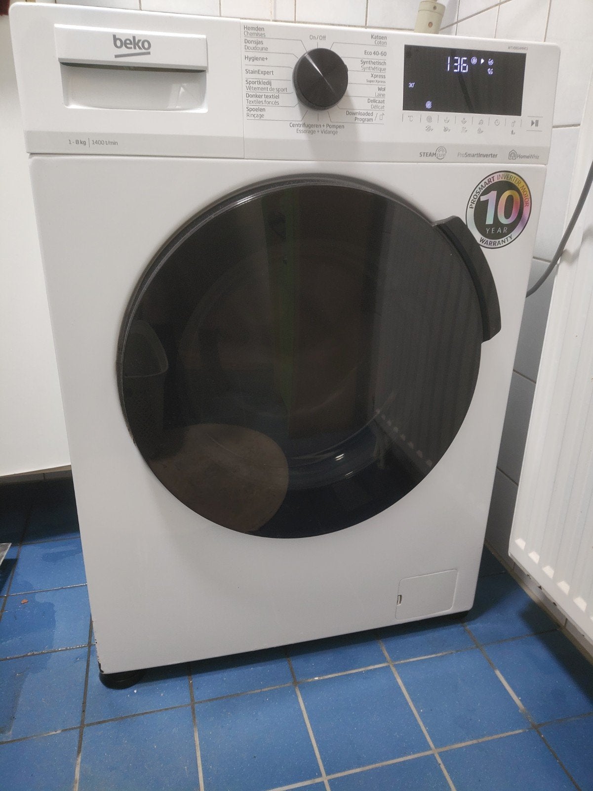 Beko Wasmachine 8kg 1400 toeren - Zo goed als nieuw, Ophalen, Gebruikt, Handwasprogramma, Voorlader