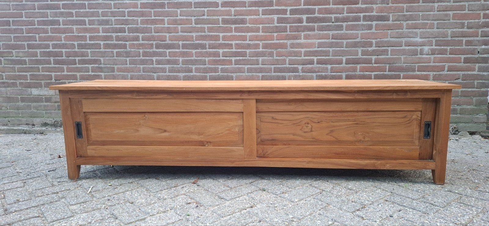 Teakhouten TV-meubel / Dressoir - 200x50x50cm, Gebruikt, 150 tot 200 cm, Teakhout, Ophalen of Verzenden