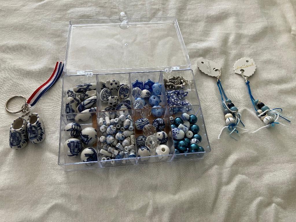 Set Delfts blauwe kralen en hangers, Ophalen of Verzenden, Nieuw, Overige typen