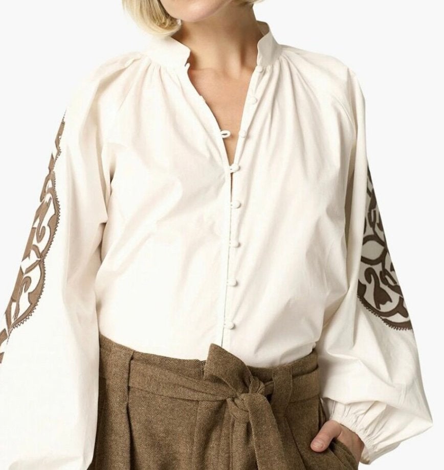 Aimee the Label blouse M z.g.a.n., Kleding | Dames, Verzenden, Zo goed als nieuw, Maat 38/40 (M), Bruin