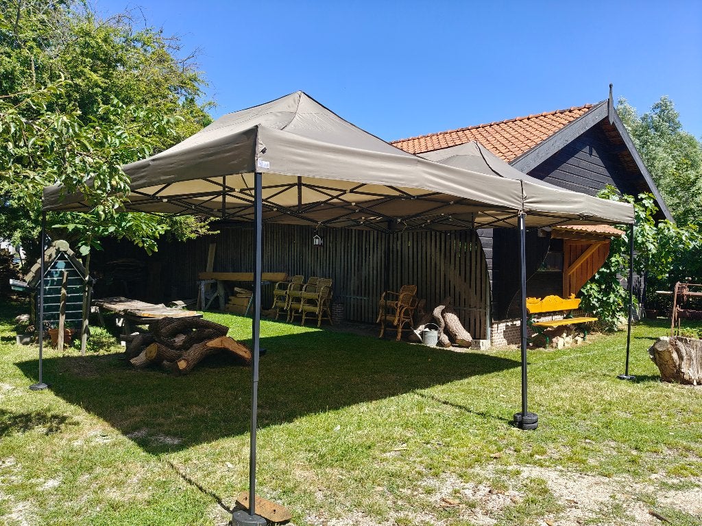 Twee partytenten taupé VidaXL, Ophalen, Opvouwbaar, Partytent, Minder dan 4 meter